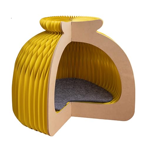 Faltbares Katzennest Halbgeschlossen Papier Honigwaben Höhle Mit Filzmatte Atmungsaktives Design Moderne Katzenhöhle Einfach Aufzubauen Tragbare Katzenhütte,Yellow Faltbares Katzennest Halbgeschlossen Papier Honigwaben Höhle Mit Filzmatte Atmungsaktives Design Moderne Katzenhöhle Einfach Aufzubauen Tragbare Katzenhütte,Yellow von Xtroml