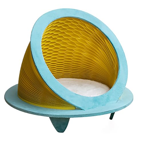 Faltbares Katzennest Kuppelform Kraftpapier Honigwaben Höhle Mit Plüschmatte Und Holzrahmen Modernes Design Halboffenes Katzenhaus Für Drinnen Leicht Aufbaubar,Yellow Blue Faltbares Katzennest Kuppelform Kraftpapier Honigwaben Höhle Mit Plüschmatte Und Holzrahmen Modernes Design Halboffenes Katzenhaus Für Drinnen Leicht Aufbaubar,Yellow Blue von Xtroml
