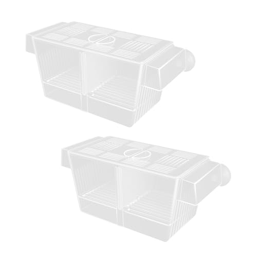 2 transparente Aquarium-Zuchtbox mit 2 Trennwänden, Saugnäpfen für Fische, Garnelen, Frittierschutz und Isolierung 2 transparente Aquarium-Zuchtbox mit 2 Trennwänden, Saugnäpfen für Fische, Garnelen, Frittierschutz und Isolierung von XuQiZZpp