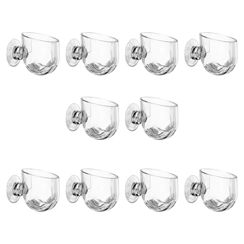 XuQiZZpp 10 Stück Aquarien Pflanzenhalter Saugnapf Designs Acryl Futternapf für Garnelen und kleine Fische Fütterung von XuQiZZpp