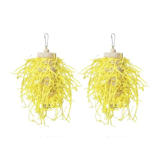 XuQiZZpp 2 x Vogelspielschnur, Luffa, Luffa, Haustierspielzeug, Papageien, beißende Haustier-Vogel-Anreicherung für Käfig, Unterhaltung, Vogelzubehör von XuQiZZpp