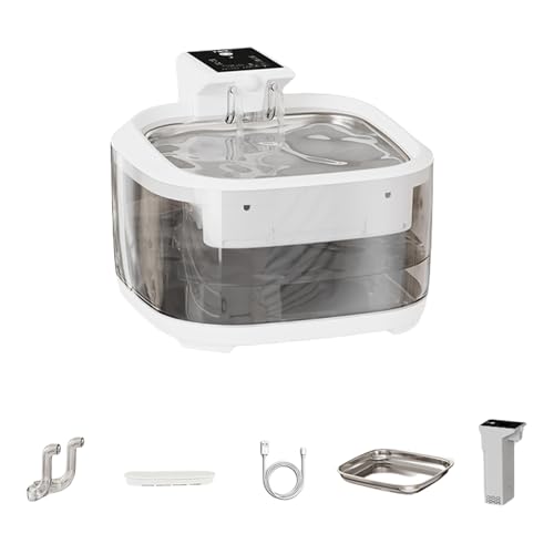 XuQiZZpp Automatischer Katzen-Trinkbrunnen mit 4,5 l Kapazität, USB-wiederaufladbarer Wasserbrunnen mit Filtration für Haustiere von XuQiZZpp