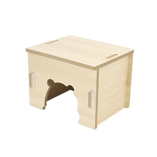 XuQiZZpp Hamsterhaus aus Naturholz mit belüftetem Design für kleine Haustiere und Rennmäuse Spielplätze Unterschlupf Höhlenhaus von XuQiZZpp