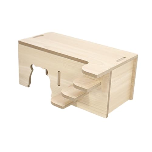 XuQiZZpp Hamsterhaus aus Naturholz mit belüftetem Design für kleine Haustiere und Rennmäuse Spielplätze Unterschlupf Höhlenhaus von XuQiZZpp