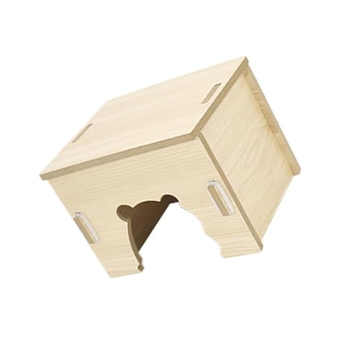 XuQiZZpp Hamsterhaus aus Naturholz mit belüftetem Design für kleine Haustiere und Rennmäuse Spielplätze Unterschlupf Höhlenhaus von XuQiZZpp