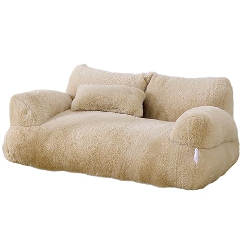 XuQiZZpp Haustier-Couch-Bett mit abnehmbarem, weichem und pelzigem Kissen, Hundekorb, Hundesofa, abnehmbares Nest XuQiZZpp Haustier-Couch-Bett mit abnehmbarem, weichem und pelzigem Kissen, Hundekorb, Hundesofa, abnehmbares Nest von XuQiZZpp