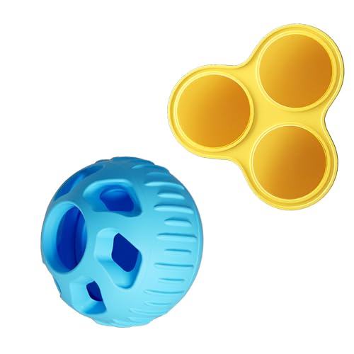 XuQiZZpp Hunde-Kauspielzeug für kleine bis große Rassen, Leckfutter, befüllbarer Leckerli-Ball, Beißring, Silikon-Trainingsspielzeug, um Langeweile zu lindern XuQiZZpp Hunde-Kauspielzeug für kleine bis große Rassen, Leckfutter, befüllbarer Leckerli-Ball, Beißring, Silikon-Trainingsspielzeug, um Langeweile zu lindern von XuQiZZpp