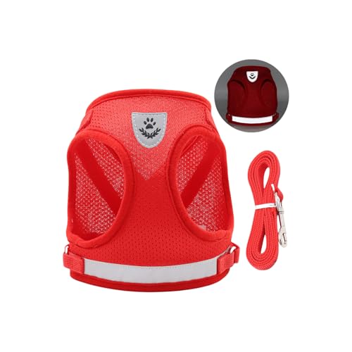 XuQiZZpp Hundegeschirr, reflektierendes Netz, Brustgurt mit Seil, sichere Gehausrüstung, Weste, Haustier-Outdoor-Zubehör XuQiZZpp Hundegeschirr, reflektierendes Netz, Brustgurt mit Seil, sichere Gehausrüstung, Weste, Haustier-Outdoor-Zubehör von XuQiZZpp
