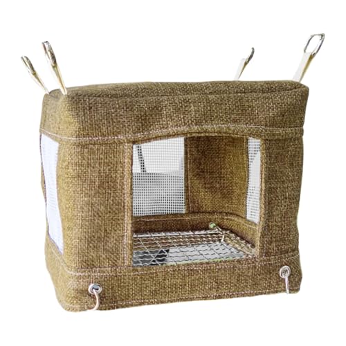 XuQiZZpp Schaukelspielzeug für Vogelstange Ständer Atmungsaktive Hängematte Sitzstange Vogelhaus Zelt Kauspielzeug für Papageien Sittiche Spielzeug Vogel von XuQiZZpp