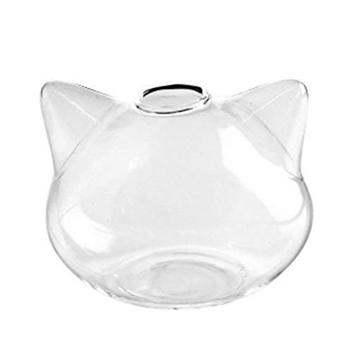 Für Katzen in Kopfform Klarglas Vase Flasche Blumenflasche Flasche Glas Pflanze Blume von Xuancai