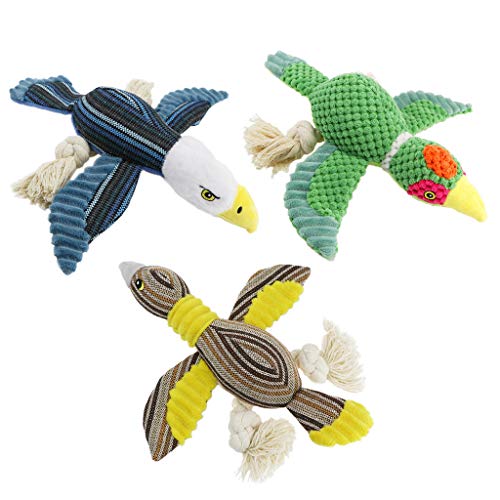 Xuancai Hundespielzeug mit Quietsch-Adlerform, für kleine Hunde, Plüsch-Kauspielzeug, kleiner Papagei, 3 Stück Xuancai Hundespielzeug mit Quietsch-Adlerform, für kleine Hunde, Plüsch-Kauspielzeug, kleiner Papagei, 3 Stück von Xuancai