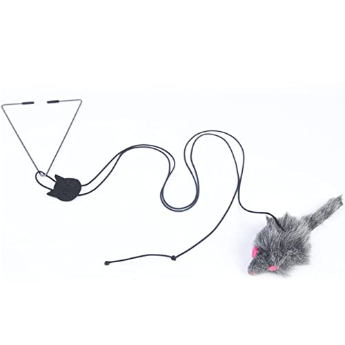 Xuanshengjia Maus-Katzenspielzeug zum Aufhängen an der Tür | Einziehbare Plüsch-Mäuse-Katze Interaktives Spielzeug mit Verstellbarer Schnalle - Interaktives Katzen-Teaser-Spielzeug von Xuanshengjia