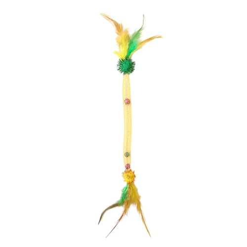 Elastisches Netzrohr, Katzenspielzeugstab mit Glocken, gefiedert, für den Heimgebrauch, um Katzen aktiv zu halten und überschüssige Energie abzubrennen von Xuanxi