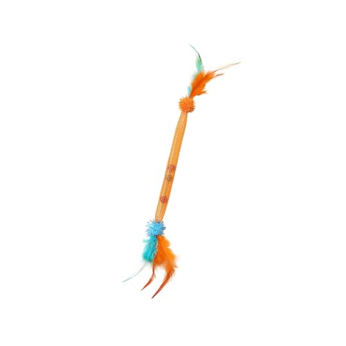 Elastisches Netzrohr, Katzenspielzeugstab mit Glocken, gefiedert, für den Heimgebrauch, um Katzen aktiv zu halten und überschüssige Energie abzubrennen von Xuanxi