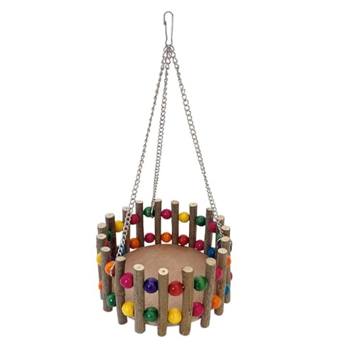 Hängematte aus Holz für kleine Haustiere, mit Metallrahmen, für Nymphensittiche, Eichhörnchen, Käfig-Trainingszubehör Hängematte aus Holz für kleine Haustiere, mit Metallrahmen, für Nymphensittiche, Eichhörnchen, Käfig-Trainingszubehör von Xuanxi