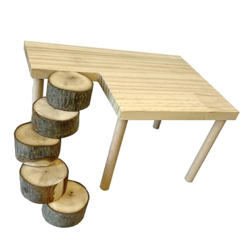 Hamster-Kletterplattform aus Holz mit Leiter für kleine Haustiere zum Schleifen und Springen Spielzeug für Eichhörnchen, Rennmäuse, Chinchillas Hamster-Kletterplattform aus Holz mit Leiter für kleine Haustiere zum Schleifen und Springen Spielzeug für Eichhörnchen, Rennmäuse, Chinchillas von Xuanxi