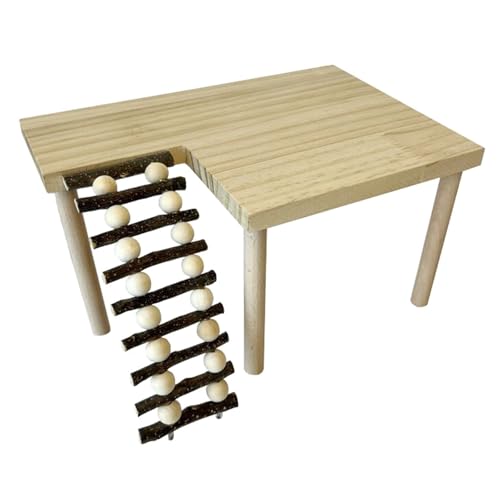 Hamster-Kletterplattform aus Holz mit Leiter für kleine Haustiere zum Schleifen und Springen Spielzeug für Eichhörnchen, Rennmäuse, Chinchillas Hamster-Kletterplattform aus Holz mit Leiter für kleine Haustiere zum Schleifen und Springen Spielzeug für Eichhörnchen, Rennmäuse, Chinchillas von Xuanxi