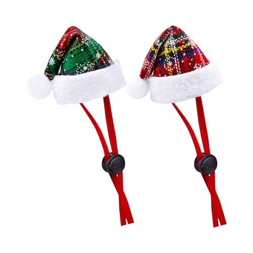 Klassische Weihnachtsmütze für Hunde, kariert, Katzen, Hund, Weihnachtsmannmütze, Cosplay, Kostüm, Haustierzubehör, 2 Stück Klassische Weihnachtsmütze für Hunde, kariert, Katzen, Hund, Weihnachtsmannmütze, Cosplay, Kostüm, Haustierzubehör, 2 Stück von Xuanxi