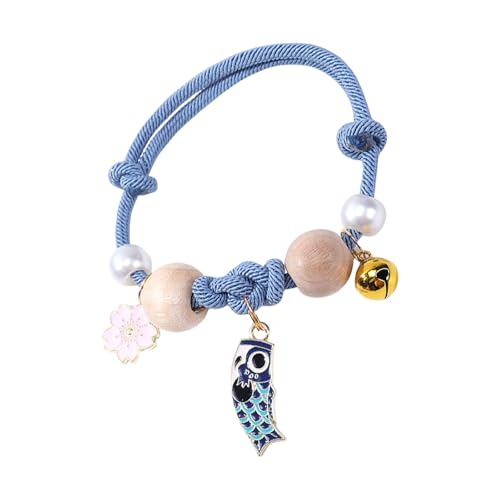 Modisches Katzenhalsband mit Glöckchen und Holzperlen, flohsicher, für Kätzchen, sicher, bequem, für den täglichen Gebrauch Modisches Katzenhalsband mit Glöckchen und Holzperlen, flohsicher, für Kätzchen, sicher, bequem, für den täglichen Gebrauch von Xuanxi