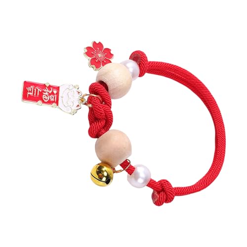 Modisches Katzenhalsband mit Glöckchen und Holzperlen, flohsicher, für Kätzchen, sicher, bequem, für den täglichen Gebrauch Modisches Katzenhalsband mit Glöckchen und Holzperlen, flohsicher, für Kätzchen, sicher, bequem, für den täglichen Gebrauch von Xuanxi