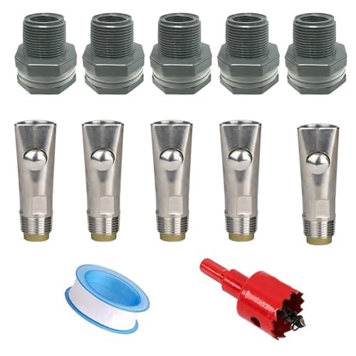 Xuanxi 5 Stück Edelstahl Schweine-Bewässerungsnippel Wasserspender Nippel für sichere Trinksysteme Nutztierbewässerung Xuanxi 5 Stück Edelstahl Schweine-Bewässerungsnippel Wasserspender Nippel für sichere Trinksysteme Nutztierbewässerung von Xuanxi