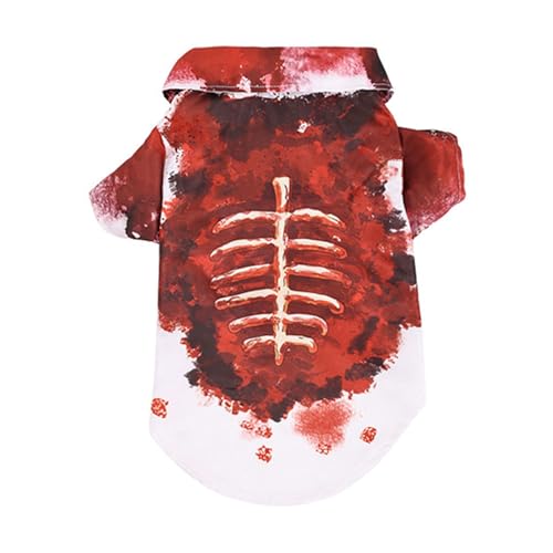 Xuanxi Gruseliges Blut-Halloween-Outfit für Haustiere, bequemes 2-Beine-Bluthemd, Festival, Urlaub, Hundekostüm Xuanxi Gruseliges Blut-Halloween-Outfit für Haustiere, bequemes 2-Beine-Bluthemd, Festival, Urlaub, Hundekostüm von Xuanxi