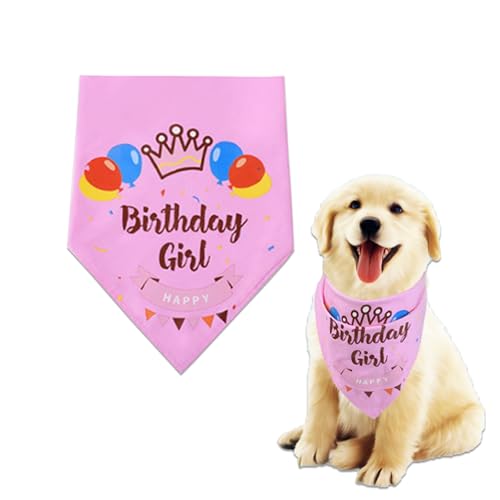 Rosa Hunde-Geburtstagstuch, Baumwolle, Dreieck, Mädchen, Hund, Schal, Haustier-Geburtstagsparty-Zubehör für kleine, mittelgroße und große Hunde, Bandana für Hunde, Welpen, Geburtstagsparty Rosa Hunde-Geburtstagstuch, Baumwolle, Dreieck, Mädchen, Hund, Schal, Haustier-Geburtstagsparty-Zubehör für kleine, mittelgroße und große Hunde, Bandana für Hunde, Welpen, Geburtstagsparty von Xuigort