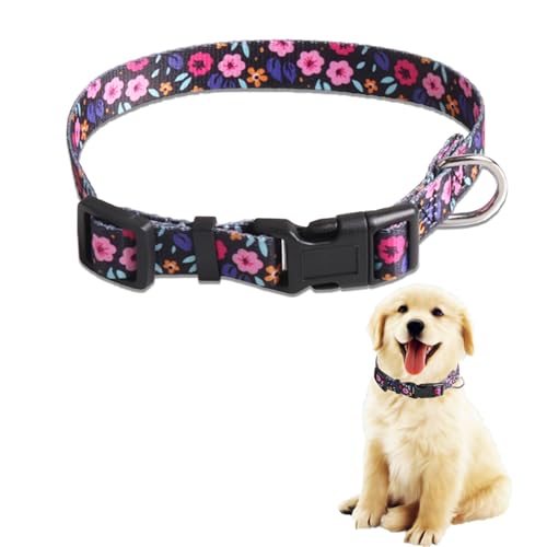 Verstellbares Hundehalsband mit Blumenmuster, bequem, weiches Nylon, atmungsaktiv, niedlich, für kleine, mittelgroße und große Hunde, Haustierhalsband für Jungen, Mädchen, weiblich, männlich, Welpen, Verstellbares Hundehalsband mit Blumenmuster, bequem, weiches Nylon, atmungsaktiv, niedlich, für kleine, mittelgroße und große Hunde, Haustierhalsband für Jungen, Mädchen, weiblich, männlich, Welpen, von Xuigort