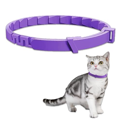 Verstellbares Katzenhalsband, beruhigendes Katzenhalsband, Katzen-Sicherheitshalsband für Kätzchen, kleine, mittelgroße und große Katzen, drinnen und draußen, sicher, bequem, wasserdicht (Lila, Verstellbares Katzenhalsband, beruhigendes Katzenhalsband, Katzen-Sicherheitshalsband für Kätzchen, kleine, mittelgroße und große Katzen, drinnen und draußen, sicher, bequem, wasserdicht (Lila, von Xuigort