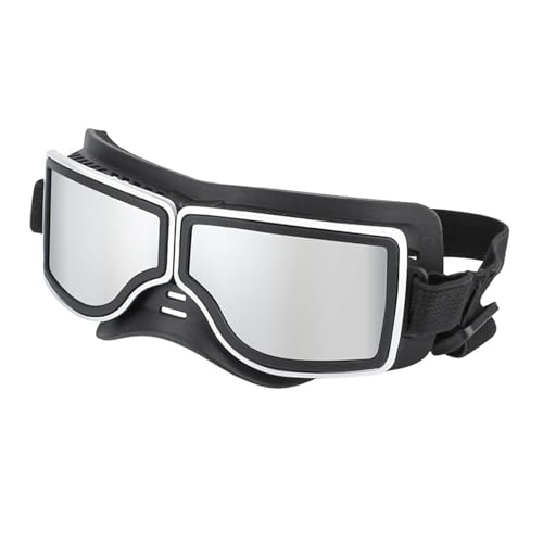 Xujuika Hundesonnenbrille, Haustierbrille - UV-Schutzbrille mit verstellbarem Riemen für Hunde,Wind-, Staub- und Nebelschutz, Augenschutz, Haustierbrille für Motorradfahren, Reiten, Wandern, Schwimmen von Xujuika