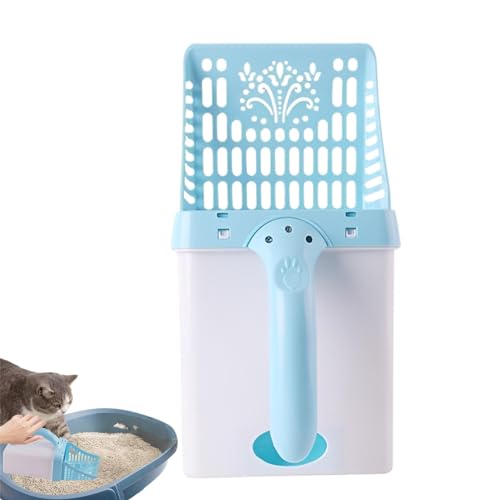 Xujuika Katzentoilettenschaufel,Katzenschaufel für Katzentoilette - rutschfeste Streuschaufel mit großer Öffnung und Haken | Effiziente Reinigungswerkzeuge, bequemer Griff, multifunktionale von Xujuika
