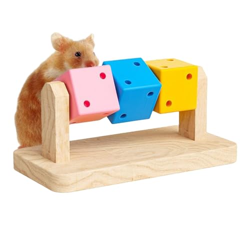 Xujuika Kauwürfel für Hamster, Kauspielzeug für Meerschweinchen | Kauspielzeug für Hamster aus Holz,Bisssicheres, Handwerkliches, natürliches Hamster-Kauspielzeug für kleine Haustiere, Chinchillas, von Xujuika