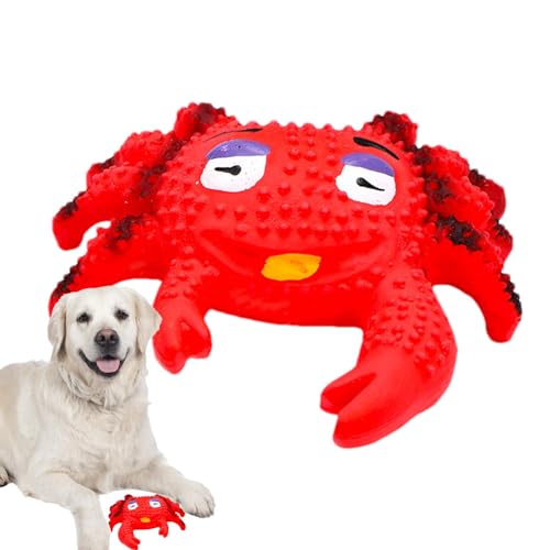 Xujuika Quietschendes Kauspielzeug für Hunde, Beißspielzeug für Welpen - Quietschendes, interaktives Beißspielzeug für Welpen,Kaubares Hundekrabbenspielzeug, bissfestes Hundespielzeug aus Latex für von Xujuika