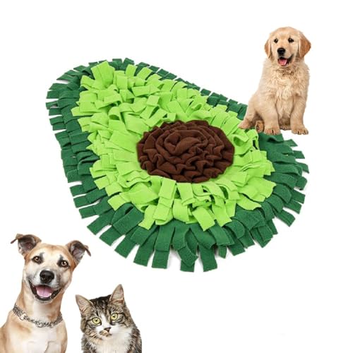 Xummi Schnüffelteppich Hund Waschbar, Hunde Intelligenzspielzeug, Faltbar Riechen rutschfest Schnüffelspielzeug Intelligenzspielzeug für Haustier Hunde Katzen (Avocado-Form) von Xummi