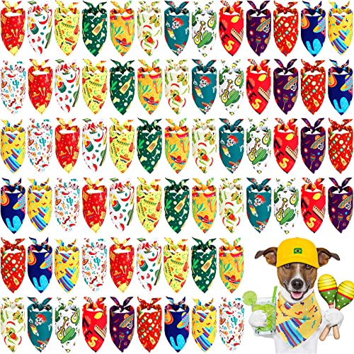 28 Stück Cinco De Mayo Hunde Halstücher Mexikanisches Halstuch Sommer Hawaii Hunde Lätzchen Dreieckiger Hundeschal Haustier Katzen Welpen Bandana für Mittelgroß Hunde Katze Heimtier Zubehör von Xuniea