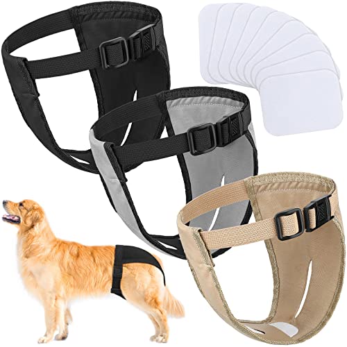 3er Pack Hundehosen Hundewindeln mit 9 Damenbinden Verstellbare Hündinnen Schutzhose bei Hitze Monatlich Blutende Physiologisch Welpen Saison Waschbare Läufigkeitshosen (XL) von Xuniea