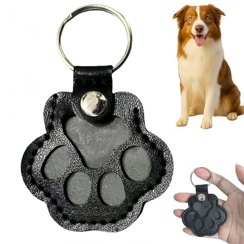 Schlüsselanhänger für Hunde – Tierhaar-Sammler und Fell-Andenken mit sicherem Druckknopf, niedlicher Pfotenabdruck-Anhänger zur Aufbewahrung von Katze/Hund, Haustier-Erinnerungsbox und von Xunzhi