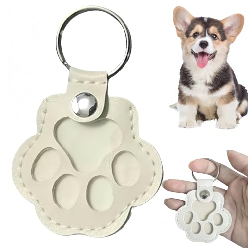 Schlüsselanhänger für Hunde – Tierhaar-Sammler und Fell-Andenken mit sicherem Druckknopf, niedlicher Pfotenabdruck-Anhänger zur Aufbewahrung von Katzen-/Hundefell, Haustier-Erinnerungsbox und von Xunzhi