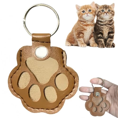 Schlüsselanhänger für Hunde – Tierhaar-Sammler und Fell-Andenken mit sicherem Druckknopf, niedlicher Pfotenabdruck-Anhänger zur Aufbewahrung von Katzen-/Hundefell, Haustier-Erinnerungsbox und von Xunzhi