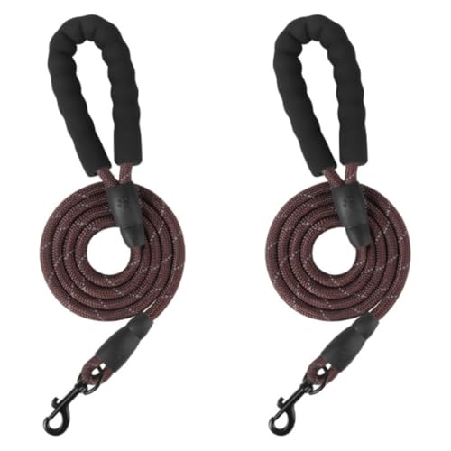 2 Pack Hundeleide mit komfortablem gepolstertem Griff und hochreflektierenden Fäden Haustierleinen für kleine mittlere und große Hunde von Xusdamyj
