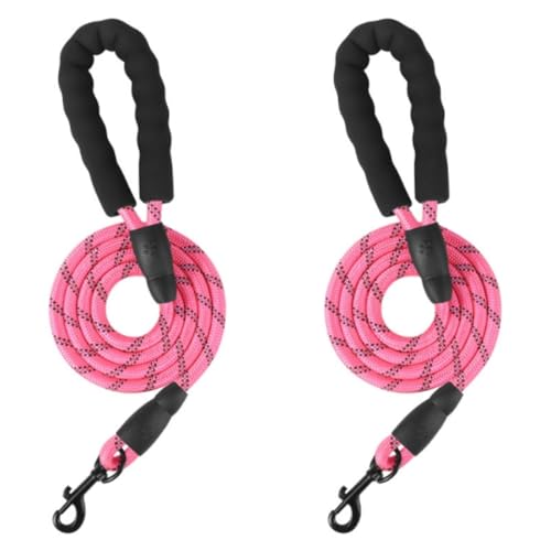 2 Pack Hundeleide mit komfortablem gepolstertem Griff und hochreflektierenden Fäden Haustierleinen für kleine mittlere und große Hunde von Xusdamyj
