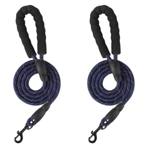 2 Pack Hundeleide mit komfortablem gepolstertem Griff und hochreflektierenden Fäden Haustierleinen für kleine mittlere und große Hunde 2 Pack Hundeleide mit komfortablem gepolstertem Griff und hochreflektierenden Fäden Haustierleinen für kleine mittlere und große Hunde von Xusdamyj