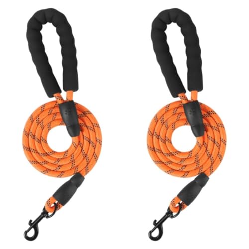 2 Pack Hundeleide mit komfortablem gepolstertem Griff und hochreflektierenden Fäden Haustierleinen für kleine mittlere und große Hunde von Xusdamyj
