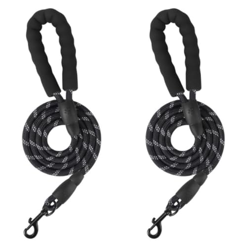 2 Pack Hundeleide mit komfortablem gepolstertem Griff und hochreflektierenden Fäden Haustierleinen für kleine mittlere und große Hunde 2 Pack Hundeleide mit komfortablem gepolstertem Griff und hochreflektierenden Fäden Haustierleinen für kleine mittlere und große Hunde von Xusdamyj
