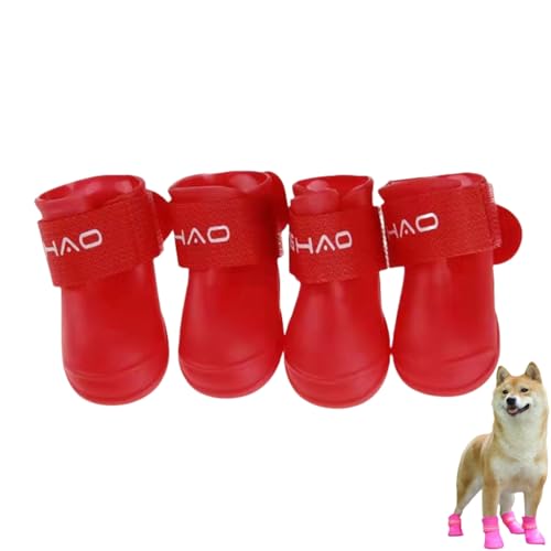 4 Stück wasserdichte Hundestiefel Schuhe Haustier Outdoor Schuh Haustiere Stiefel im schneeigen und regnerischen Tag für kleine Hunde Katzen 4 Stück wasserdichte Hundestiefel Schuhe Haustier Outdoor Schuh Haustiere Stiefel im schneeigen und regnerischen Tag für kleine Hunde Katzen von Xusdamyj