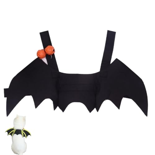 Fledermausflügel Kostüm Halloween Haustierbekleidung Schwarzer Filz für Hunde & Katzen von Xusdamyj