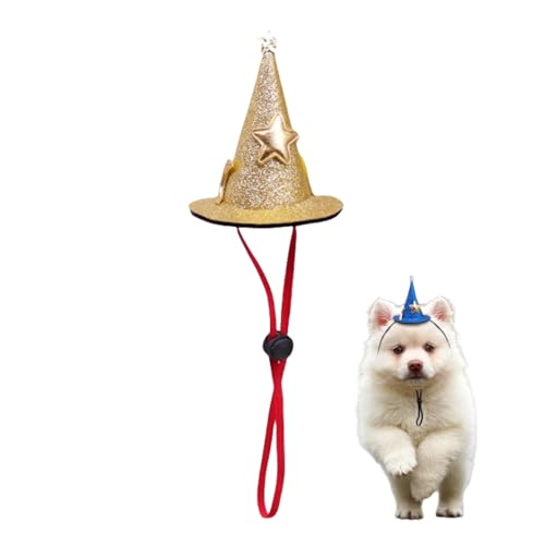 Halloween-Hexenhut für Haustiere, Kopfbedeckung für Haustiere, Hexenhüte für Hunde mit dehnbarem Kinnseil für kleine und mittelgroße Katzen und Hunde, 3 Stück Halloween-Hexenhut für Haustiere, Kopfbedeckung für Haustiere, Hexenhüte für Hunde mit dehnbarem Kinnseil für kleine und mittelgroße Katzen und Hunde, 3 Stück von Xusdamyj
