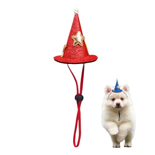 Halloween-Hexenhut für Haustiere, Kopfbedeckung für Haustiere, Hexenhüte für Hunde mit dehnbarem Kinnseil für kleine und mittelgroße Katzen und Hunde, 4 Stück Halloween-Hexenhut für Haustiere, Kopfbedeckung für Haustiere, Hexenhüte für Hunde mit dehnbarem Kinnseil für kleine und mittelgroße Katzen und Hunde, 4 Stück von Xusdamyj
