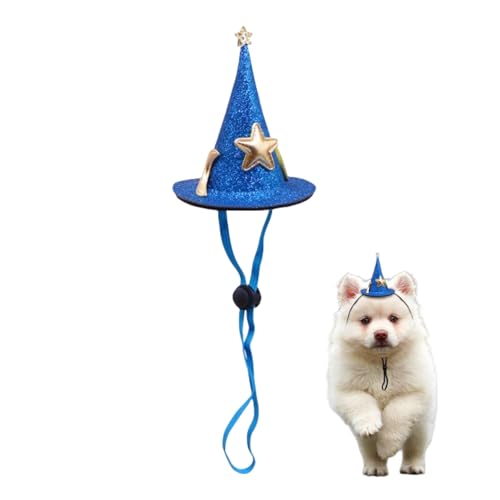 Halloween-Hexenhut für Haustiere, Kopfbedeckung für Haustiere, Hexenhüte für Hunde mit dehnbarem Kinnseil für kleine und mittelgroße Katzen und Hunde, 5 Stück Halloween-Hexenhut für Haustiere, Kopfbedeckung für Haustiere, Hexenhüte für Hunde mit dehnbarem Kinnseil für kleine und mittelgroße Katzen und Hunde, 5 Stück von Xusdamyj