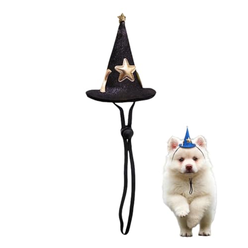 Halloween-Hexenhut für Haustiere, Kopfbedeckung für Haustiere, Hexenhüte für Hunde mit dehnbarem Kinnseil für kleine und mittelgroße Katzen und Hunde, 6 Stück Halloween-Hexenhut für Haustiere, Kopfbedeckung für Haustiere, Hexenhüte für Hunde mit dehnbarem Kinnseil für kleine und mittelgroße Katzen und Hunde, 6 Stück von Xusdamyj